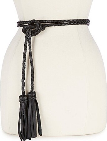 ADA Fringe Soga Leather Braided Wrap Belt