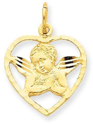 PriceRock 14k Gold Angel in Heart Charm