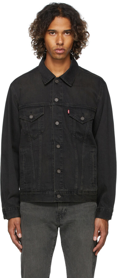 Levi's Black Denim Vintage Fit Trucker Jacket - ShopStyle
