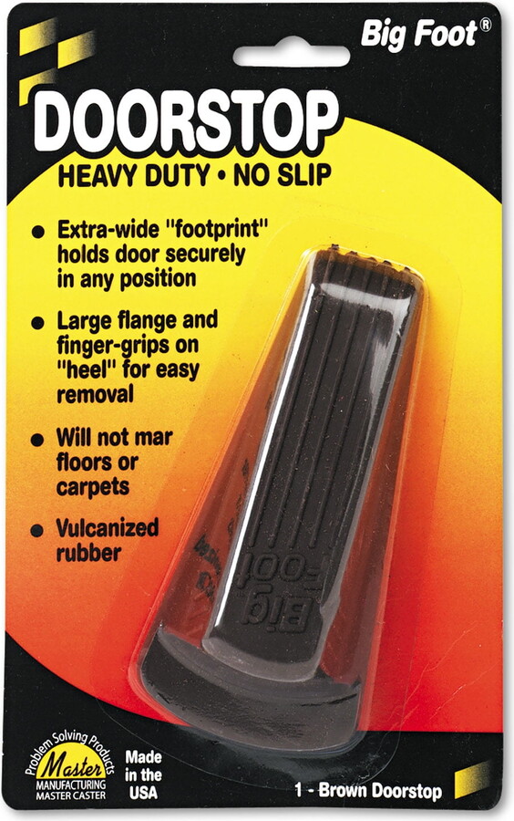 MASTER CASTER CO. Master Caster Big Foot Doorstop No Slip Rubber Wedge 2 1/4w x 4 3/4d x 1 1/4h Brown 00920