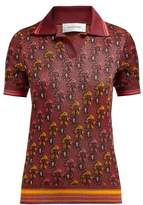 Thumbnail for your product : Wales Bonner Floral-jacquard Cotton-blend Polo Shirt - Womens - Red Multi