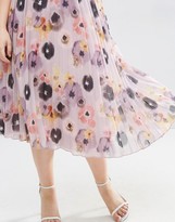Thumbnail for your product : ASOS Curve CURVE Pleated Floral Midi Skirt