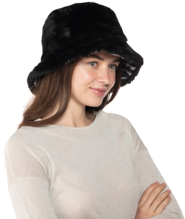 INC International Concepts Reversible Faux Fur Bucket Hat, Created for