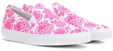 Thumbnail for your product : Christopher Kane Printed Canvas Slip-on Sneakers