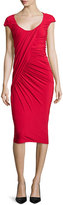 Thumbnail for your product : Donna Karan Cap-Sleeve Ruched Jersey Dress, Scarlet