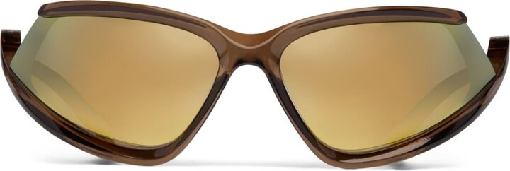 Balenciaga Eyewear Side Xpander Cat mirrored sunglasses - ShopStyle