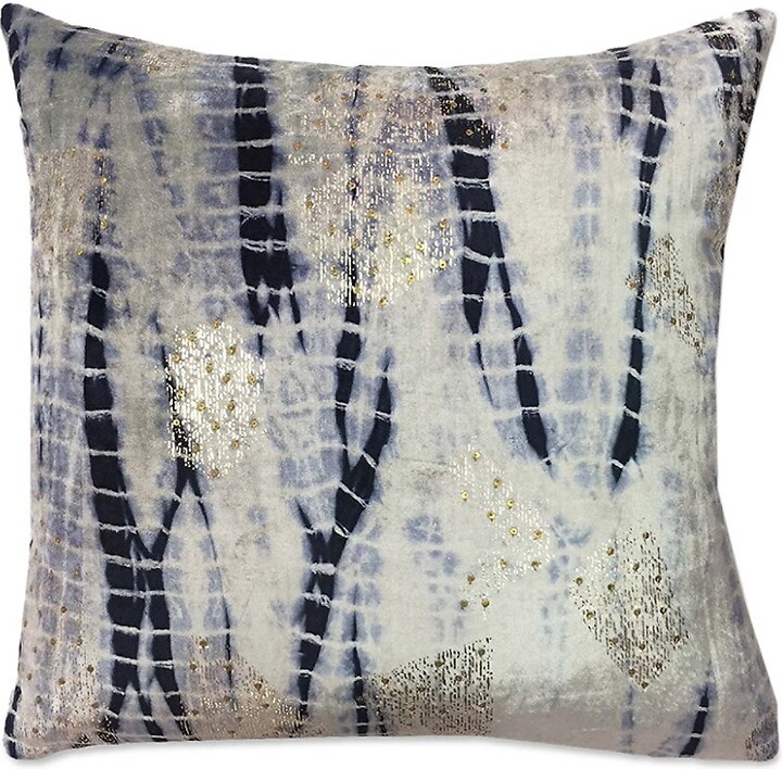 Callisto Home Glyes Beaded and Embroidered Velvet Decorative Pillow, 14 x  24