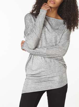 Silver Jersey Batwing Top