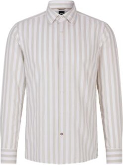 HUGO BOSS Casual-fit long-sleeved shirt in striped fabric