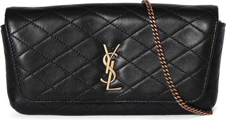 Saint Laurent Gaby Chain Phone Holder Bag in Light Musk, Taupe. Size all.