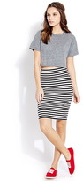 Thumbnail for your product : Forever 21 Striped Knee-Length Skirt