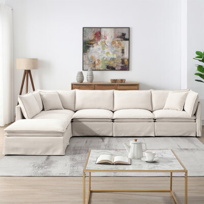 Latitude Run [VIDEO+NEW]125.5'' Modular Sectional Sofa With Movable Ottoman