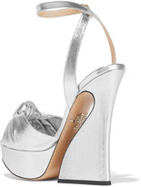 Thumbnail for your product : Charlotte Olympia Vreeland Lamé Platform Sandals - Silver