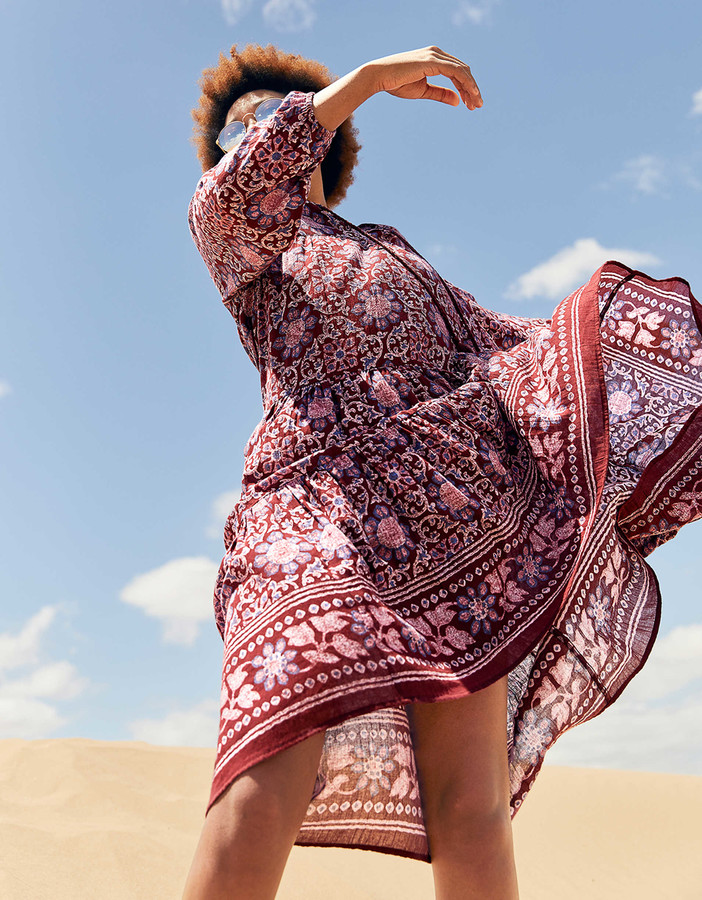 aerie tiered midi dress