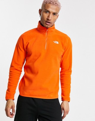 The North Face 100 Glacier 1/4 zip fleece in orange - ShopStyle Activewear