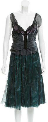Nina Ricci Layered Silk Midi Dress w/ Tags