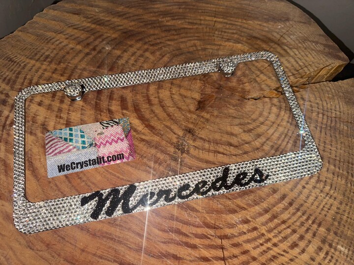 Etsy Mercedes Crystal Sparkle Auto Bling Rhinestone License Plate Frame With Swarovski Elements Made By Wecrystalit