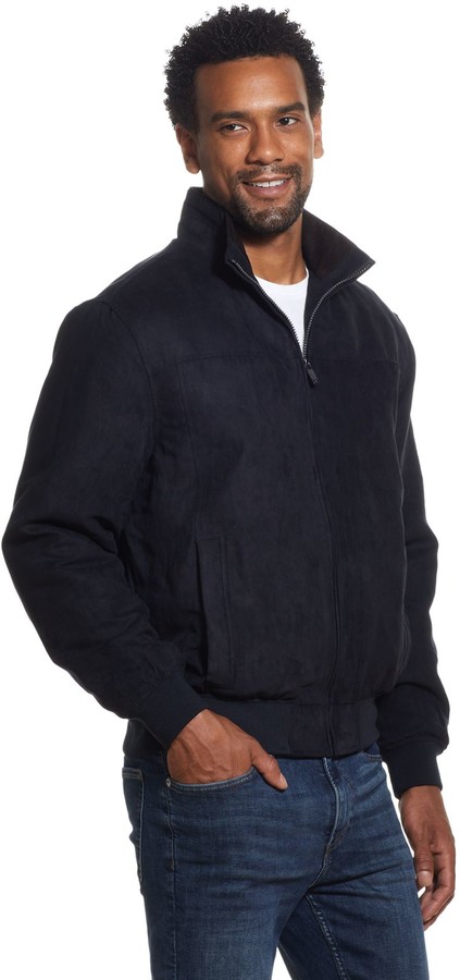 weatherproof microsuede bomber jacket