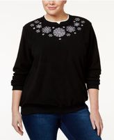 Thumbnail for your product : Alfred Dunner Plus Size Snowflake Holiday Sweater