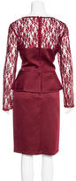 Thumbnail for your product : David Meister Lace-Accented Peplum Dress w/ Tags