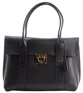 Thumbnail for your product : Ferragamo black leather 'Ganciano Lock' top handle shoulder bag