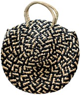 Thumbnail for your product : Poppy + Sage Eliza Straw Tote - Black Pattern