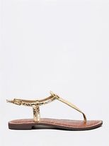 Thumbnail for your product : Sam Edelman NEW GIGI Women T-Strap Slingback Sandals Metallic sz Gold Boa Print