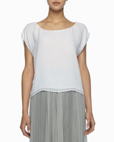 Thumbnail for your product : Alice + Olivia Layered Boxy Silk Tee