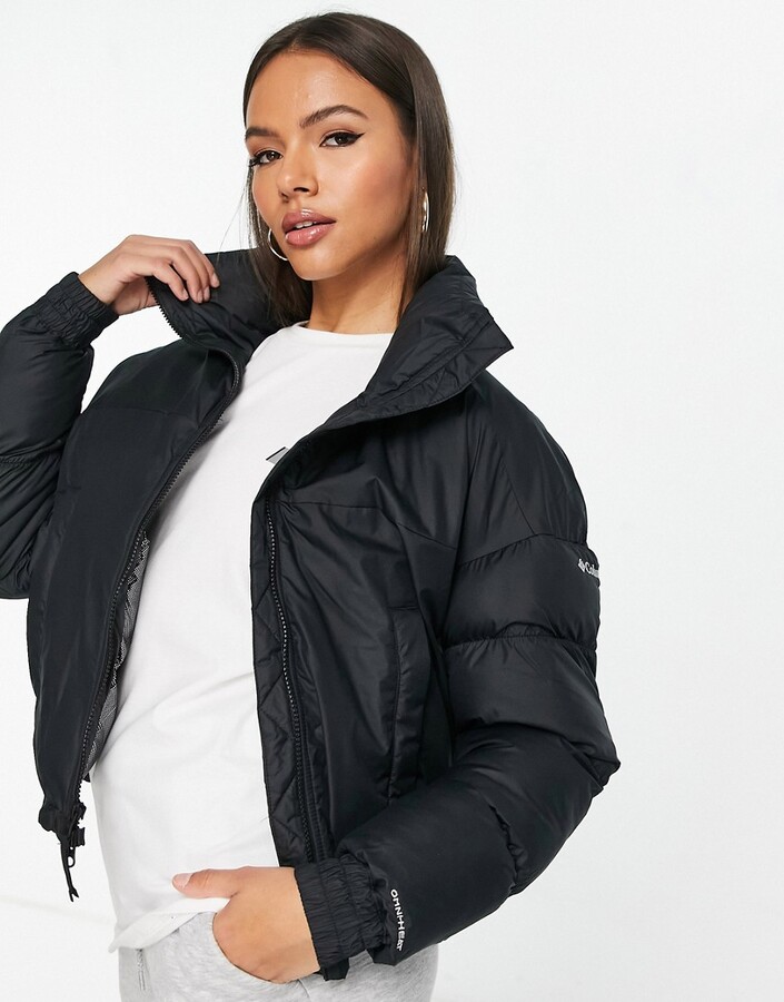 Columbia Pike Lake cropped puffer jacket in black - ShopStyle