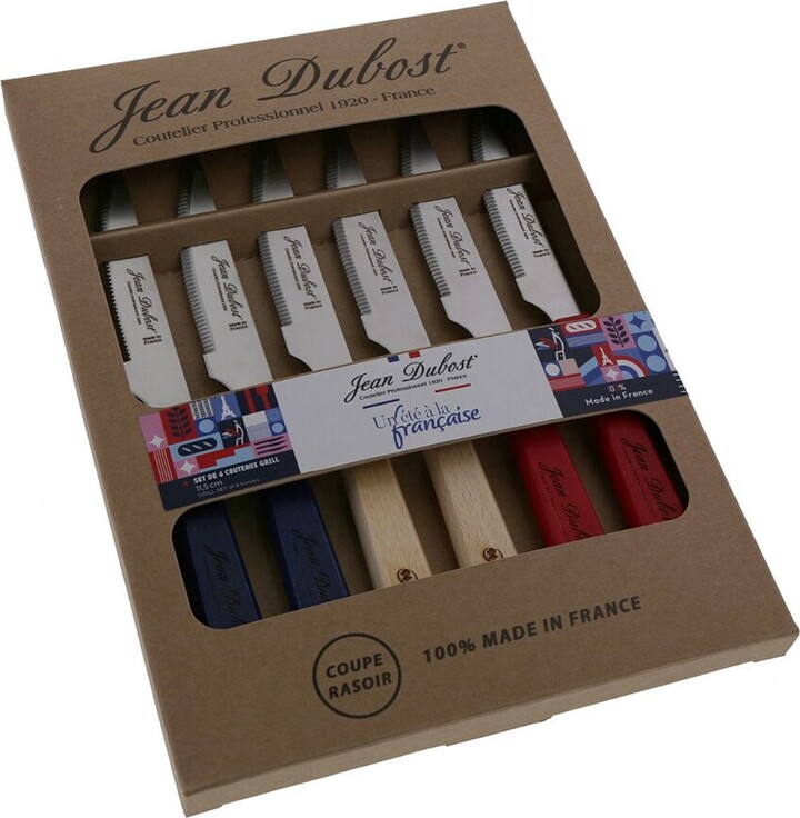 Jean Dubost Le Thiers Set Of 6 Grill Beechwood Knives