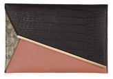 Thumbnail for your product : New Look Black Snakeskin Asymmetric Oversized Clutch