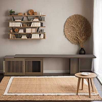 George Oliver Tv Console Table Mid-Century Morden Tv Stand With Extendable Table