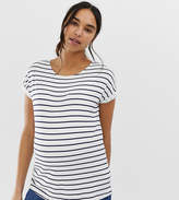 Thumbnail for your product : ASOS Maternity Nursing DESIGN Maternity nursing t-shirt with crew neck and double layer in stripe