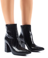 Thumbnail for your product : Public Desire Empire Pointed Toe Ankle Boots Croc