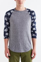 Thumbnail for your product : BDG Floral Colorblock Sleeve Raglan Tee
