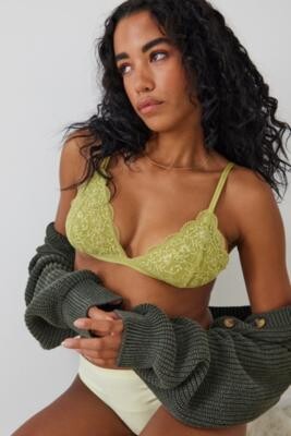 Out From Under Lace Triangle Bralette - Green XL at Urban Outfitters -  ShopStyle Bras