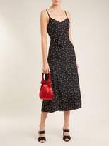 Thumbnail for your product : Hvn - Josephine Floral Print Silk Long Dress - Womens - Black Print