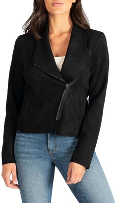 KUT from the Kloth Carina Faux Suede Drape Moto Jacket