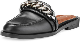 Givenchy Chain Leather Loafer Mule, Black