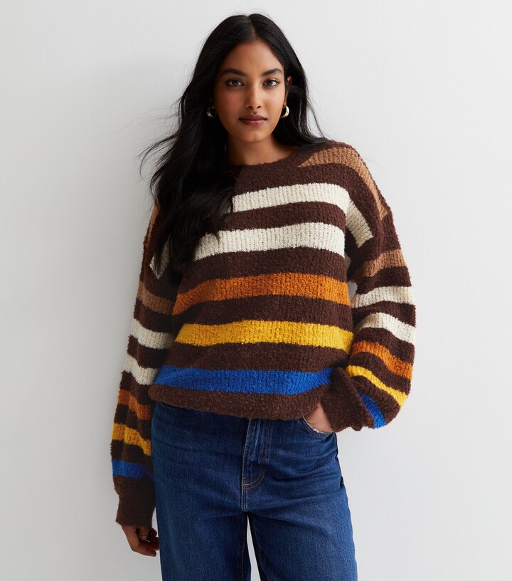 Blue Vanilla Dark Brown Stripe Jumper ShopStyle Knitwear