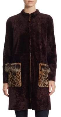 The Fur Salon Shearling Front Zip Jacket