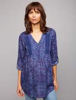 Thumbnail for your product : Luxe Essentials Denim Lace Trim Maternity Blouse