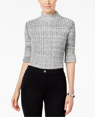 Style&Co. Style & Co Marled Mock-Neck Sweater, Only at Macy's