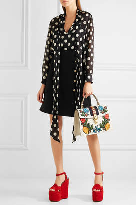 Gucci Embellished Wool And Silk-blend Mini Skirt - Black