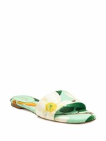 Thumbnail for your product : Oscar de la Renta Floral-Print Flat Sandals