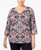 Thumbnail for your product : Charter Club Plus Size Paisley-Print Top, Only at Macy's