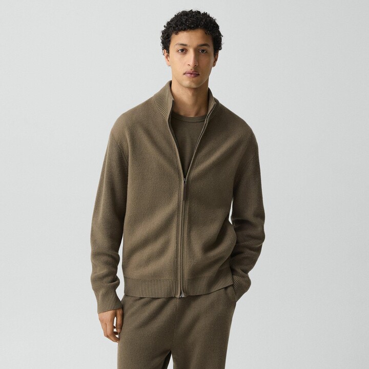 Theory Turtleneck Cardigan in Boiled Wool