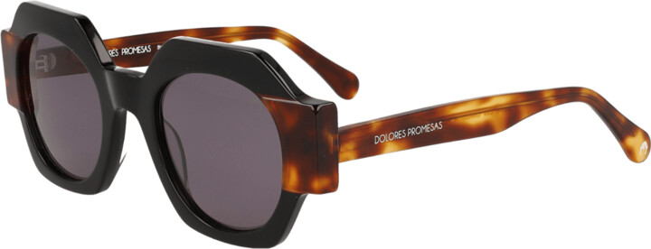 Dolores Promesas Gold / Black Black And Havana Geometric Shaped Glasses