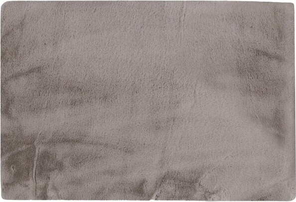 LuxeClassicFauxRabbitRectangularRug|Grey|5'x8'