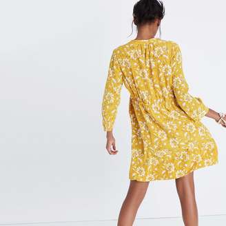 Madewell Silk Lace-Up Dress in Assam Floral